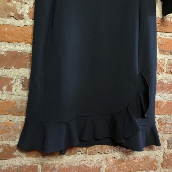 Ann Taylor Size 2 Black Lined Dress w/ Ruffled Bottom - Picture 3 of 9